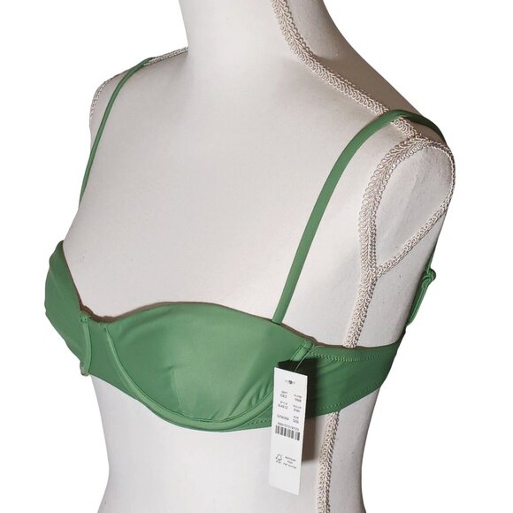 NEW J. Crew Balconette Underwire Bikini Swim Top Rustic Willow/Sage Green 32B - Picture 4 of 11